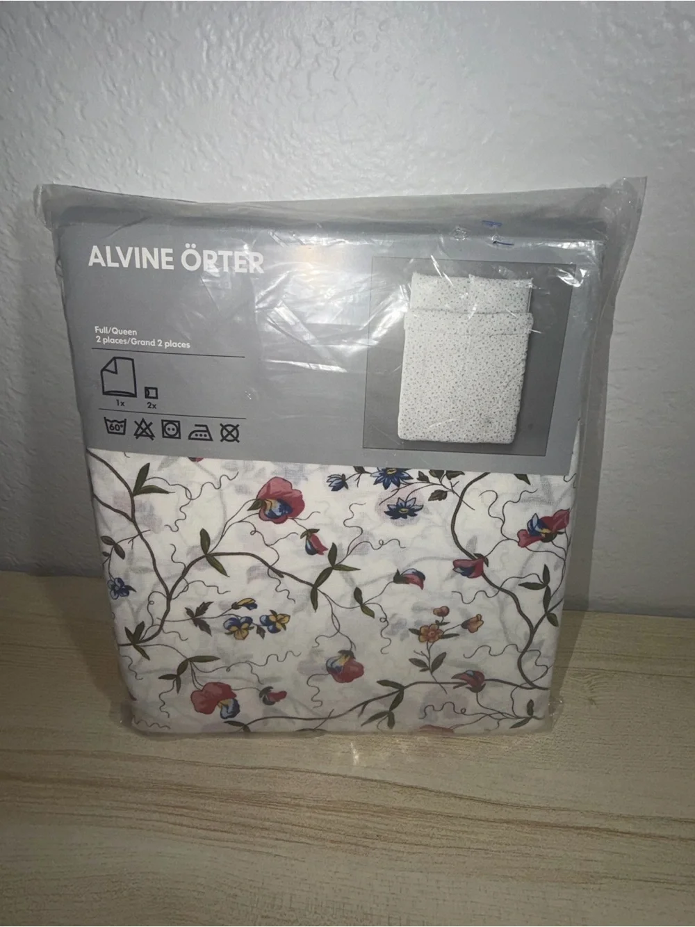 NWT IKEA ALVINE ÖRTER Discontinued Floral Full/Queen Duvet Cover  & 2 Pillowcase